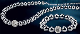 AVON Браслет и колье "Жемчужная история" Черный "жемчуг"